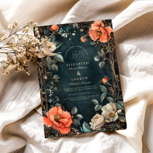 Dark Elegance Wedding Theme Invitation