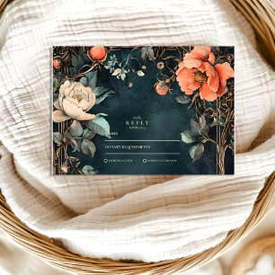 Dark Elegance Wedding Theme RSVP Card
