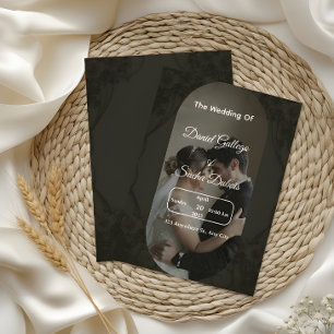 Dark Elegant Boho Wedding Invitation   Luxury Flor