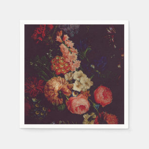 Dark Elegant Burgundy Moody Floral Napkin