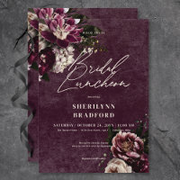 Dark Elegant Burgundy & White Floral Bridal Brunch