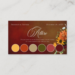 Dark Elegant Summer Sunset Floral Dress Code Color Enclosure Card