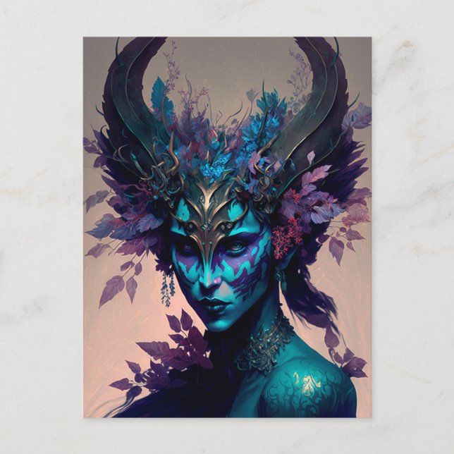 Dark Elf Fantasy Art Postcard (Front)