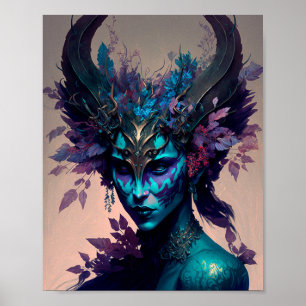 Dark Elf Fantasy Art Poster