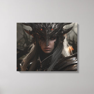 Dark Elf Warrior Knight - Stretched Canvas Print