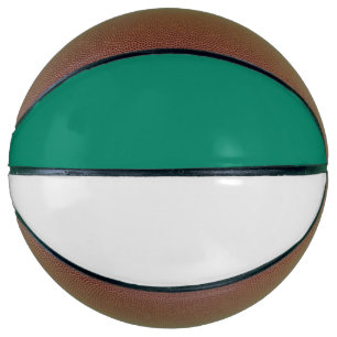 Dark Emerald Green Blue Solid Colour Design Basketball