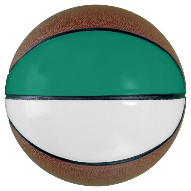 Dark Emerald Green Blue Solid Colour Design Basketball (Front)