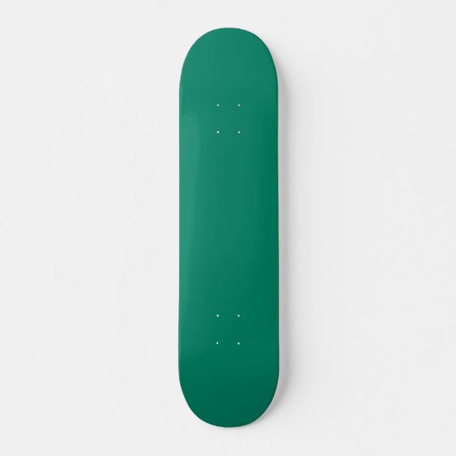 Dark Emerald Green Blue Solid Colour Design  Skateboard (Front)