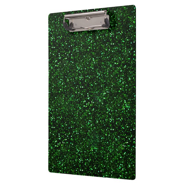 Dark Emerald Green Glitter Clipboard (Left)