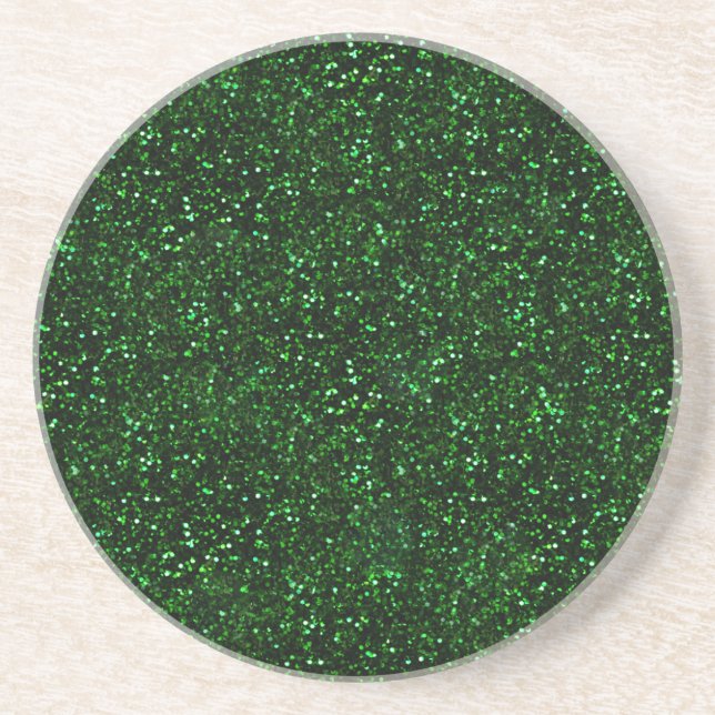 Dark Emerald Green Glitter Coaster (Front)