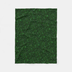 Dark Emerald Green Glitter Fleece Blanket