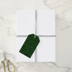Dark Emerald Green Glitter Gift Tags