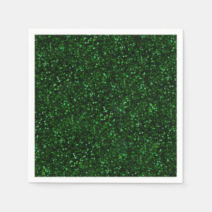 Dark Emerald Green Glitter Napkin