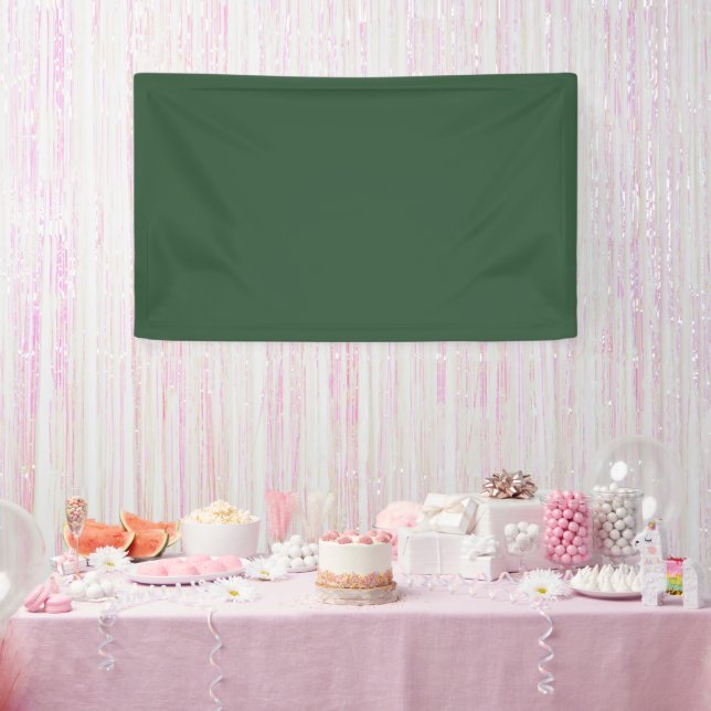 Dark Emerald Green Solid Colour Banner (Party)