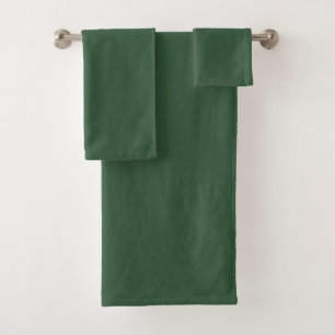 Dark Emerald Green Solid Colour Bath Towel Set