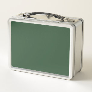 Dark Emerald Green Solid Colour Metal Lunch Box