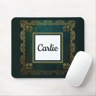 Dark Emerald Green Vintage Mousepad