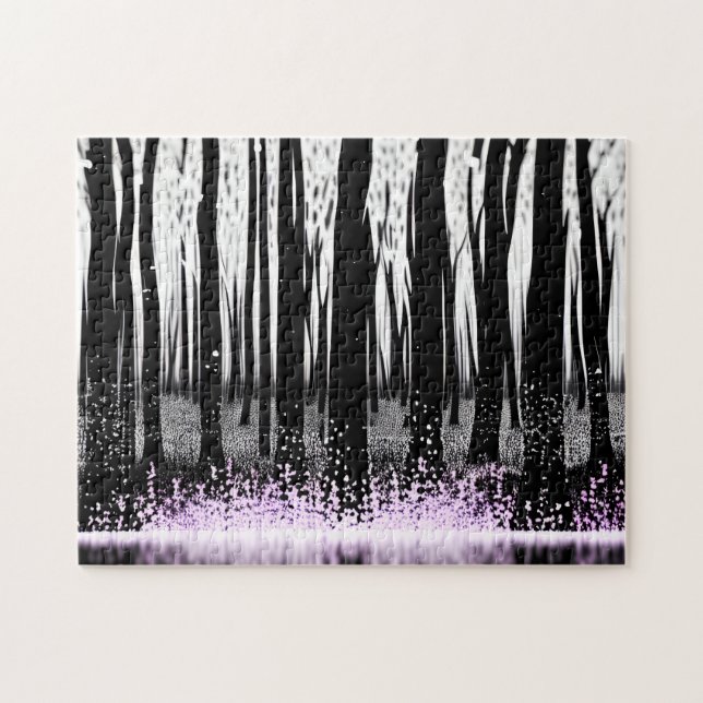 Dark Enchanted Forest With Purple Flowers Jigsaw Puzzle (Horizontal)