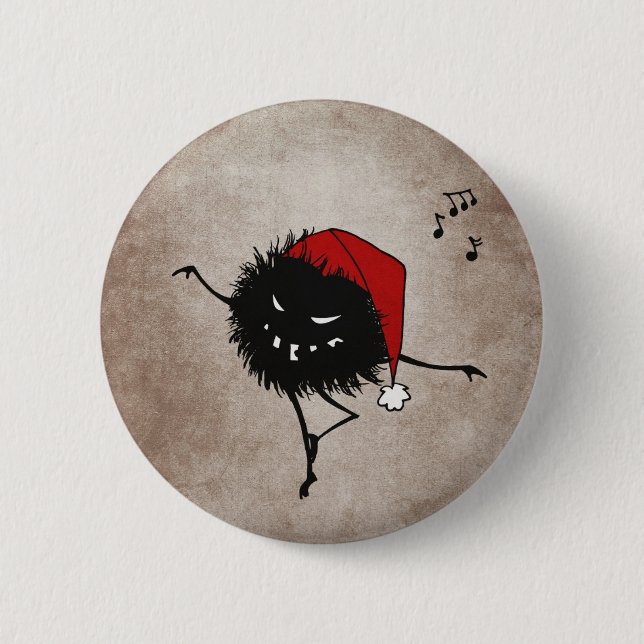 Dark Evil Christmas Bug 6 Cm Round Badge (Front)