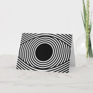 Dark eye hole optical illusion lines card