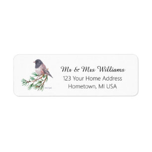 Dark Eyed Finch Bird Return Address
