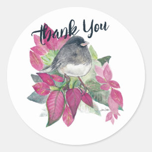 Dark Eyed Junco Bird Art Classic Round Sticker