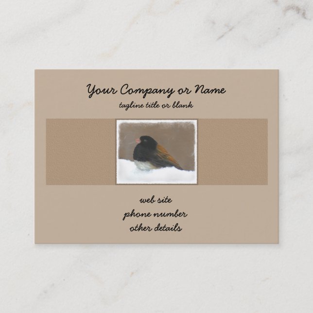 Dark-Eyed Junco Painting - Original Bird Art Business Card (Front)