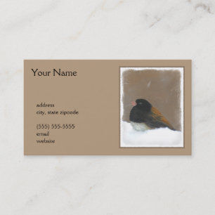 Dark-Eyed Junco Painting - Original Bird Art Business Card