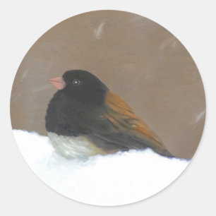 Dark-Eyed Junco Painting - Original Bird Art Classic Round Sticker