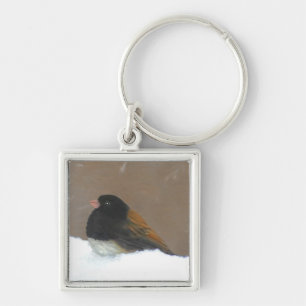 Dark-Eyed Junco Painting - Original Bird Art Key Ring
