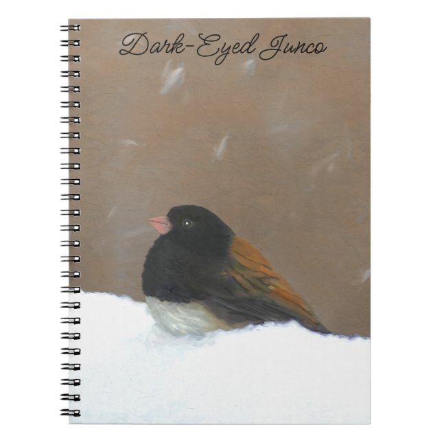 Dark-Eyed Junco Painting - Original Bird Art Notebook (Front)