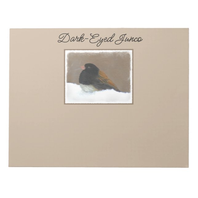 Dark-Eyed Junco Painting - Original Bird Art Notepad (Front)