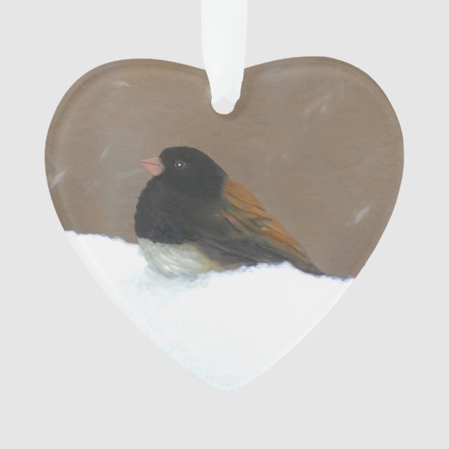 Dark-Eyed Junco Painting - Original Bird Art Ornament (Front)