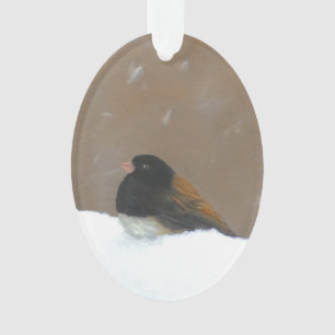 Dark-Eyed Junco Painting - Original Bird Art Ornament