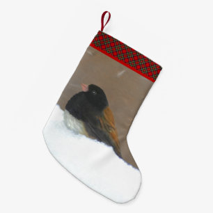 Dark-Eyed Junco Painting - Original Bird Art Small Christmas Stocking