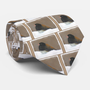 Dark-Eyed Junco Painting - Original Bird Art Tie