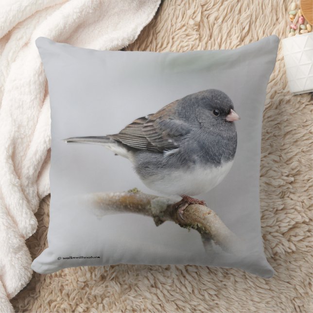 Dark-Eyed Junco Sparrow Songbird in Tree Cushion (Blanket)