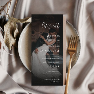 Dark Faded Photo Fading Overlay Let's Eat Wedding Menu