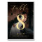Dark Faded Photo & Monogram Elegant Black Wedding
