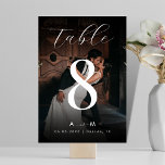 Dark Faded Photo & Monogram Elegant Black Wedding Table Number<br><div class="desc">This elegant table number would be a great addition to your wedding celebration. Easily add your own details by clicking on the "personalise" option.</div>