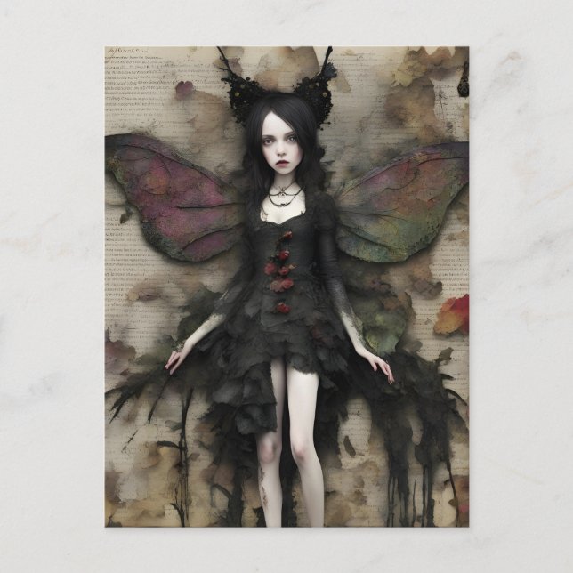Dark Fairy Collage Postcard (Front)