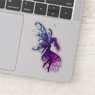 Dark Fairy Flowing Hair Laptop Cutout Vinyl