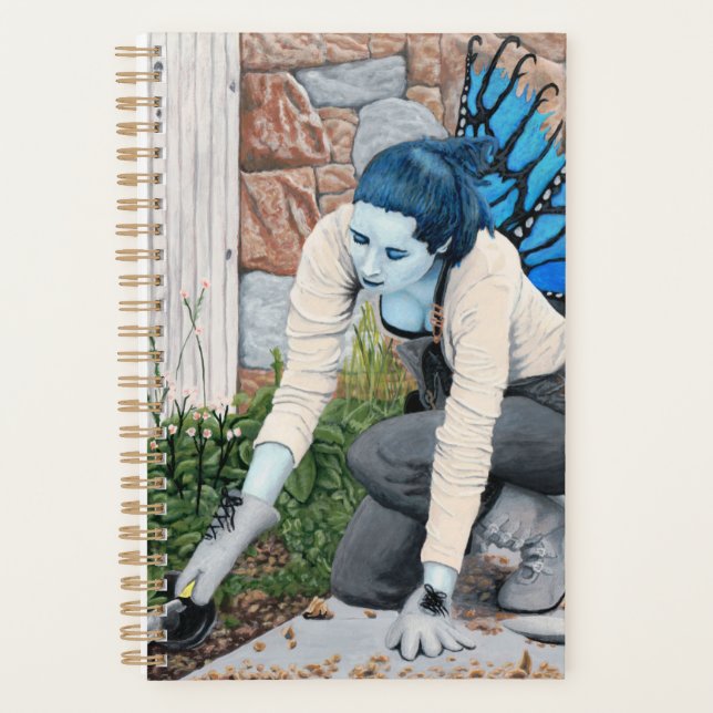Dark Fairy Garden Gardener Fantasy Art Planner (Front)