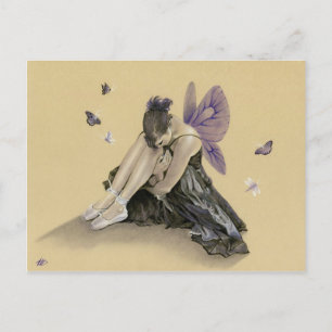 Dark fairy purple wings Postcard