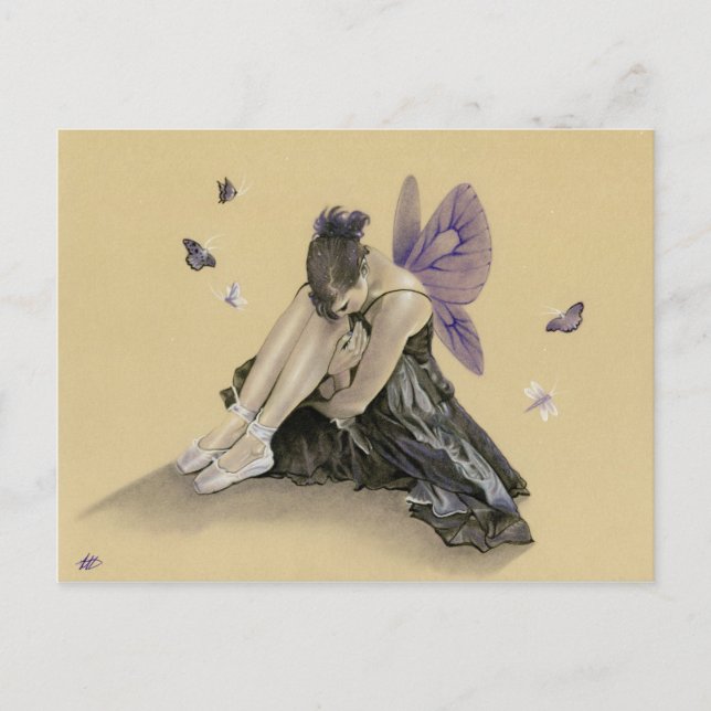 Dark fairy purple wings Postcard (Front)