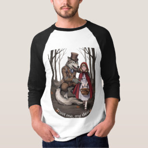 Dark Fairy Tale Wolf & Little Red Riding Hood T-Shirt