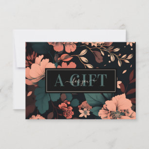 Dark Fall Floral Beauty Business Gift Certificate