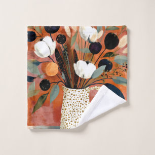 Dark Fall Sprigs Speckled Pitcher Bath Towel Set