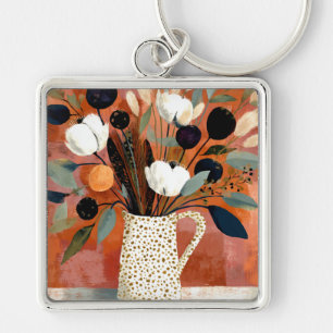 Dark Fall Sprigs Speckled Pitcher Key Ring