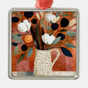 Dark Fall Sprigs Speckled Pitcher Metal Tree Decoration